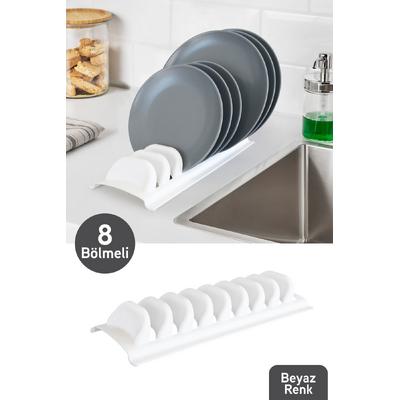 İronika Bulaşıklık 8 li Tezgah Üstü Tabak Kurutmalık Beyaz