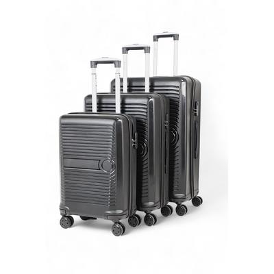 İronika Kırılmaz Polipropilen Kabin Orta Büyük Boy 4 Tekerlekli Valiz 3 lü Bavul Seti Siyah