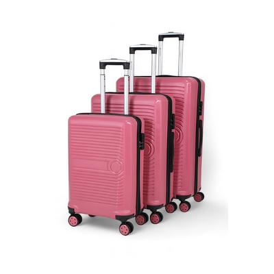 İronika Kırılmaz Polipropilen Kabin Orta Büyük Boy 4 Tekerlekli Valiz 3 lü Bavul Seti Gül Kurusu