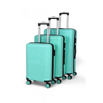 İronika Kırılmaz Polipropilen Kabin Orta Büyük Boy 4 Tekerlekli Valiz 3 lü Bavul Seti Nil Yeşili