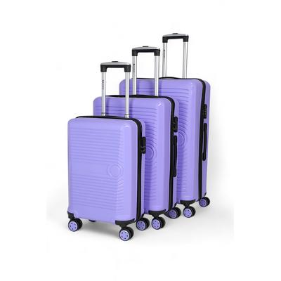 İronika Kırılmaz Polipropilen Kabin Orta Büyük Boy 4 Tekerlekli Valiz 3 lü Bavul Seti Lila