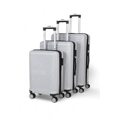 İronika Kırılmaz Polipropilen Kabin Orta Büyük Boy 4 Tekerlekli Valiz 3 lü Bavul Seti Gri