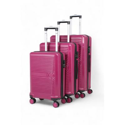 İronika Kırılmaz Polipropilen Kabin Orta Büyük Boy 4 Tekerlekli Valiz 3 lü Bavul Seti Mürdüm