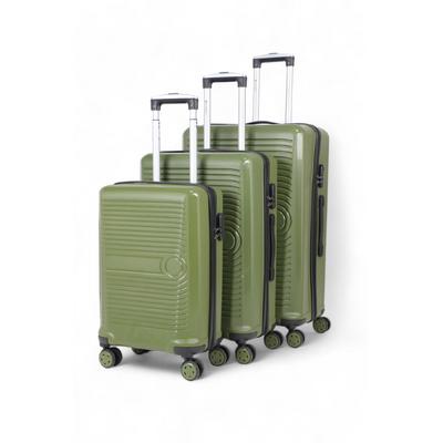 İronika Kırılmaz Polipropilen Kabin Orta Büyük Boy 4 Tekerlekli Valiz 3 lü Bavul Seti Haki Yeşil
