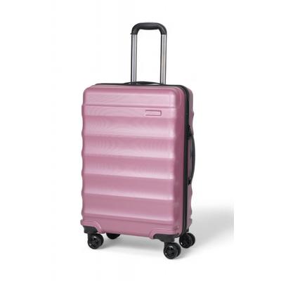 İronika Dayanıklı Gövdeli Orta Boy 4 Tekerlekli Valiz Orta Boy Bavul Pembe
