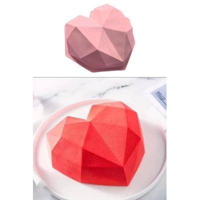 İronika Elmas Kalp Desen Kalın Silikon Kek Kalıbı Sevgili Kek Kalıbı