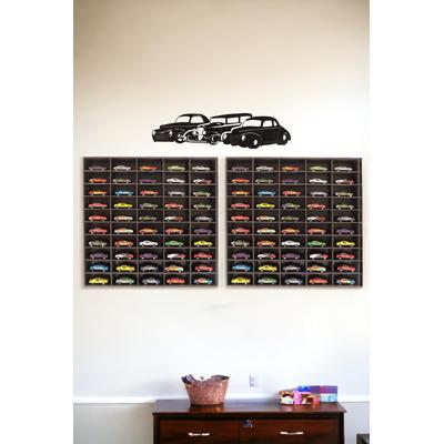 İronika Hotwheels ve Matcbox Oyuncak Araba Rafı 1/64 Ahşap Hobi Araba Düzenleyici 100 Araba