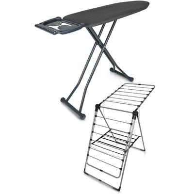 İronika Kalın Borulu Kurutmalık Perilla Silvia Özel Dokuma Kumaşlı Ütü Masası Antrasit