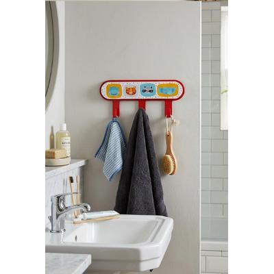 İronika Metal 3 Kancalı Yapışkanlı Desenli Anahtarlık Banyo Mutfak Havlu Askısı Kırmızı