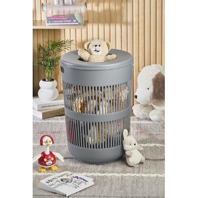 İronika Solara Dekoratif Kirli Çamaşır Sepeti Oyuncak Sepeti 60 Litre - Gri