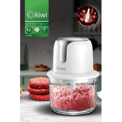 Kiwi Kc-8221 Kablosuz Şarjlı Gıda Doğrayıcı 1.2 L Gümüş
