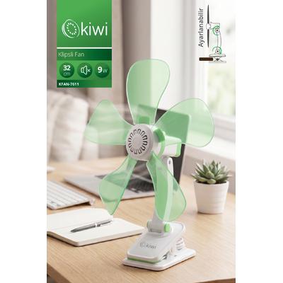 KFAN-7611 Klipsli Fan | 32 cm & 180° Eğim & Sessiz Çalışma & 9W