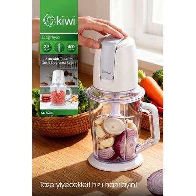 Kiwi Gıda Doğrayıcı Rondo 8 Bıçaklı 2.5 LT Geniş Hazneli Kaymaz Tabanlı KC-8244