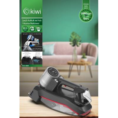 Kiwi KCC-4351 Şarjlı Koltuk ve Halı Yıkama Makinesi Portatif Taşınabilir Araç İçin Uygun Kırmızı