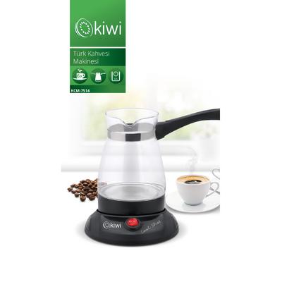 Kiwi KCM-7514 Cam Elektrikli Cezve Türk Kahve Makinesi Siyah