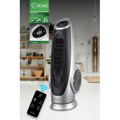 Kiwi Kfan-7690 Dijital Gösterge Panelli Yatay Salınım Fonksiyonlu Kule Tipi Turbo Vantilatör