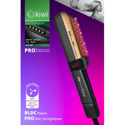 Kiwi Khs-2081 Nemli ve Kuru Fonksiyonlu Dijital Göstergeli BLDC Motor Fön Çekme ve  Saç Düzleştirici
