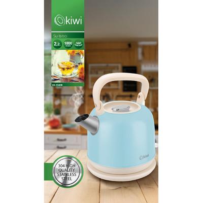Kiwi Kk-3340 Paslanmaz Çelik Retro Su Isıtıcı Kettle 2,2 Litre Mavi