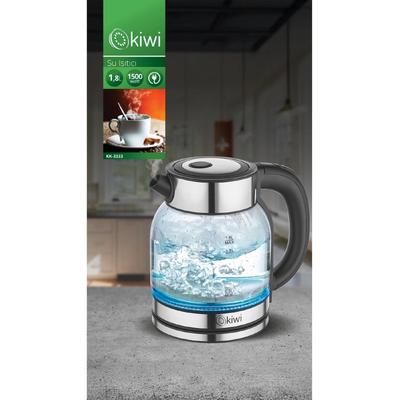 Kiwi Kk-3333 Çelik Tabanlı Cam Su Isıtıcı Kettle