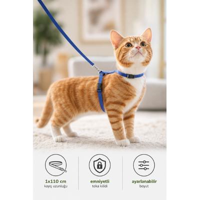 Kiwi Kpcl-10320C Kedi Göğüs Tasması ve Gezdirme Seti