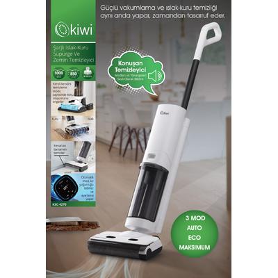 Kiwi Ksc-4270 Şarjlı Sesli Komutlu Islak-Kuru Süpürge ve Zemin Temizleyici Mop