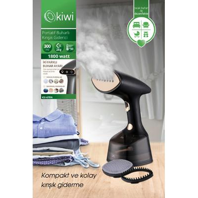 Kiwi Ksı-670N 1800W Portatif Buharlı Kırışıklık Giderici - Paslanmaz Çelik Buhar Çıkışı