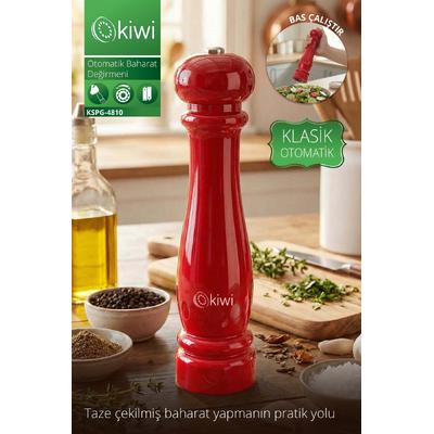 Kiwi Kspg 4810 Otomatik Ayarlanabilir Tuz Karabiber Baharat Değirmeni Baharat Öğütücü Kırmızı