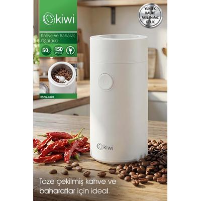 Kiwi KSPG-4820 Kahve ve Baharat Öğütücü Beyaz | Paslanmaz Çelik Bıçaklar & 50 gr Kapasite