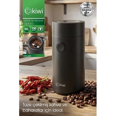 Kiwi KSPG-4820 Kahve ve Baharat Öğütücü Siyah | Paslanmaz Çelik Bıçaklar & 50 gr Kapasite