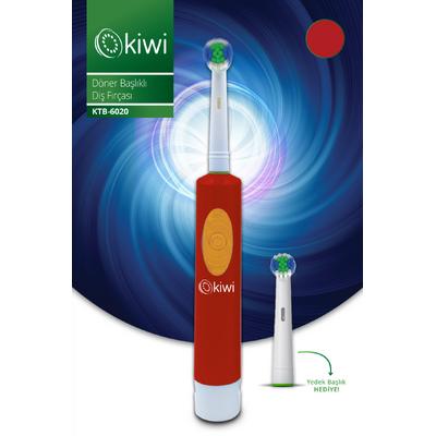 Kiwi KTB-6020 Döner Başlıklı Elektronik Pilli Diş Fırçası Kırmızı