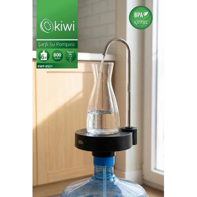 Kiwi KWP-8521 Şarjlı Su Pompası | USB Şarjlı & Damacana Uyumlu & Paslanmaz Çelik Boru