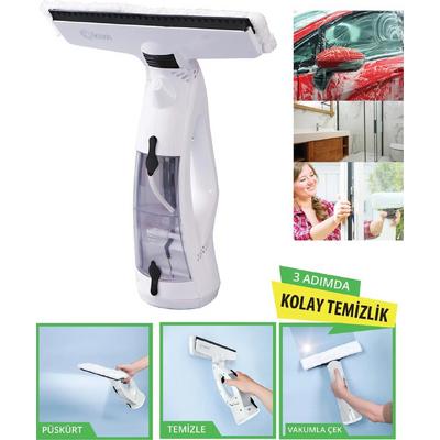 Kiwi Şarjlı Cam Silme Temizleme Makinesi Spreyli Ve Vakumlu 100 ml Kapasiteli Kwc-7106