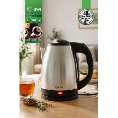 KK-3331 Su Isıtıcı Kettle | 1500W & 1.8 L Paslanmaz Çelik & 360 Kablosuz Kullanım & Otomatik Kapak