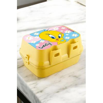Lisanslı Tweety 4 Bölmeli Kaşık Çatallı Beslenme Kutusu Kabı