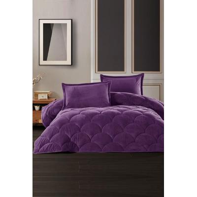 Melike Zeynep Welsoft Tek Kişilik Yorgan Fluffy Mor