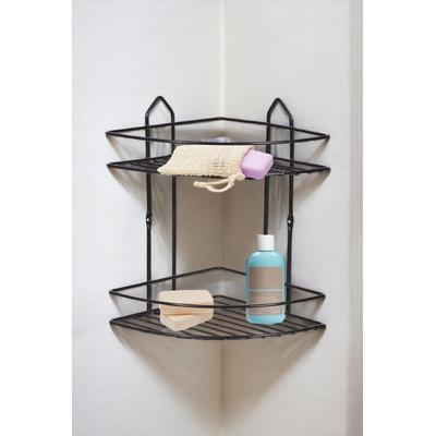 Perilla 2 Katlı Paslanmaz Özel Kaplamalı Banyo Köşeliği Şampuanlık - Siyah