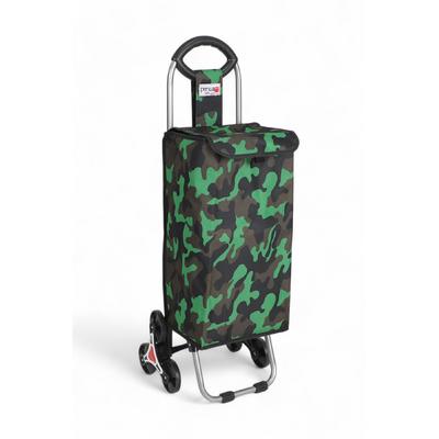 Perilla 403B 3 Tekerli Merdiven Çıkabilen Pazar Arabası 3 Tekerli Alışveriş Sepeti Kamuflaj