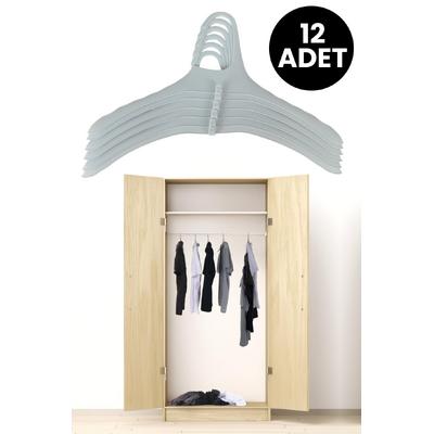 Perilla İç İçe Geçebilir Portatif Dolap İçi Düzenleyici Elbise Kıyafet Askısı Gri 12 Adet