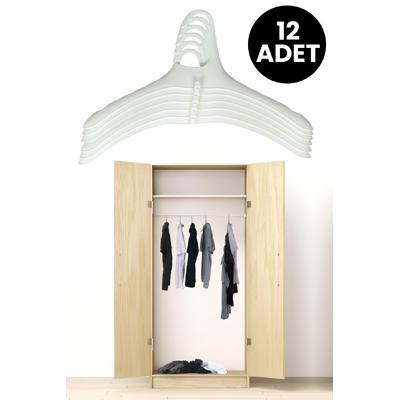 Perilla İç İçe Geçebilir Portatif Dolap İçi Düzenleyici Elbise Kıyafet Askısı Beyaz 12 Adet
