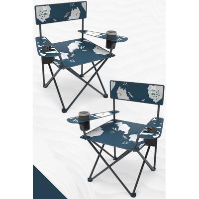 Perilla Qufi Katlanır Kamp Piknik Sandalyesi Rejisör Koltuğu - 2 Adet Mavi
