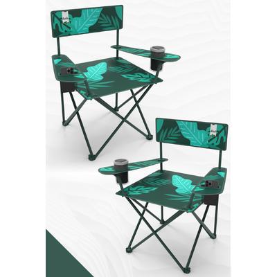 Perilla Qufi Katlanır Kamp Piknik Sandalyesi Rejisör Koltuğu - 2 Adet Yeşil