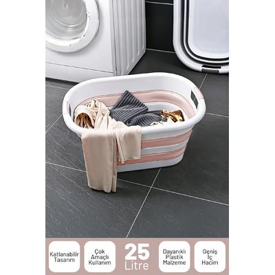 YOYO 25LT KATLANIR ÇAMAŞIR SEPETİ - PEMBE