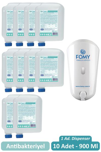 Fomy 900 ml Antibakteriyel Köpük Sabun 10 Adet+ Fomy Dispenser