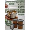 12\'li Sızdırmaz Kapaklı 650 ml Sosluk Buzluk Kabı Et Tavuk Suyu Ezme Kışlık Hazırlık Kabı Antrasit