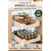 2li Kendinden Bantlı Sürgülü Raylı Çok Amaçlı Dolap İçi Organizer Banyo Mutfak Düzenleyici 26x34 cm