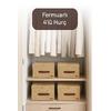 4\'lü Orta Boy Koltuk Baza Yatak Altı Uyumlu Gerçek Jüt Kumaşlı Kulplu Extra Destekli Hurç Organizer Set