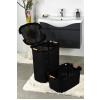 İronika 5 Parça Kirli Çamaşır Sepeti Çöp Kovası Klozet Fırçası Banyo Tuvalet Klozet Takımı Çeyiz Seti Siyah