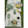 İronika 6 Kişilik 32 Parça Piknik Seti Plastik Bardak Çatal Kaşık Bıçak Yemek Kahvaltı Takımı-Yeşil