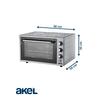 Akel Lambalı, Turbo Fanlı, Termostatlı, Saatli, Çift Tepsili 32 Litre Midi Fırın AF280LF