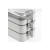 Gondol 1260 ml 3 Katlı Kapaklı Çatal Bıçaklı Beslenme Kutusu Lunch Box Beslenme Kabı - Gri